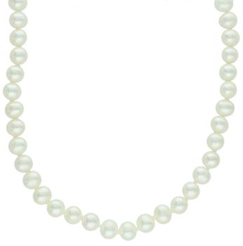 Naszyjnik z białych pereł naturalnych 6 mm  50 cm  Supełkowanie  Srebro 925hh.jpg